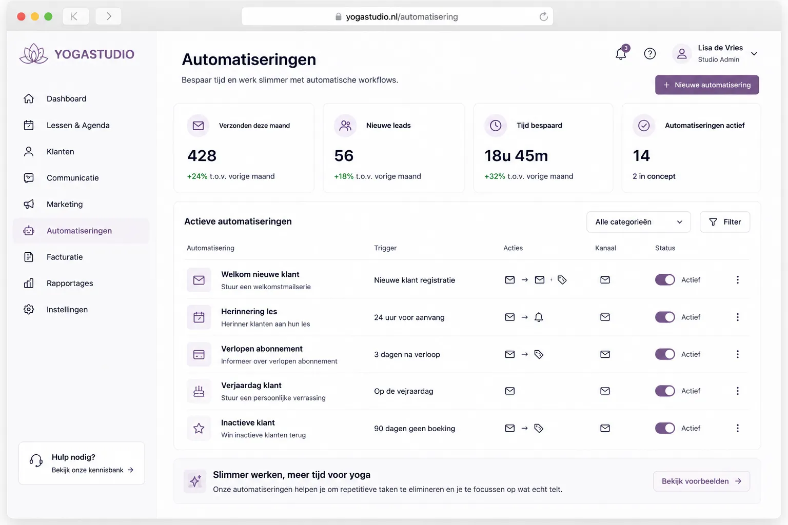 Bekijk het automatisering-voorbeeld