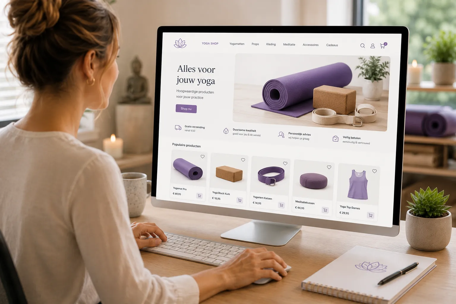 Voorbeeld voor een yogastudio