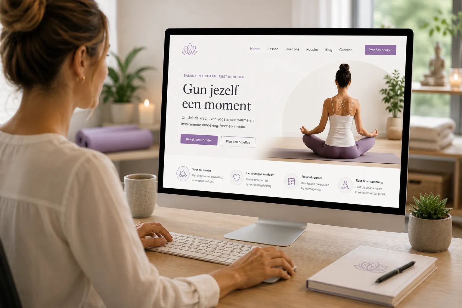 Voorbeeld voor een yogastudio