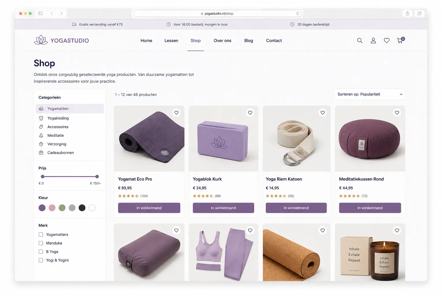 Bekijk het webshop-voorbeeld